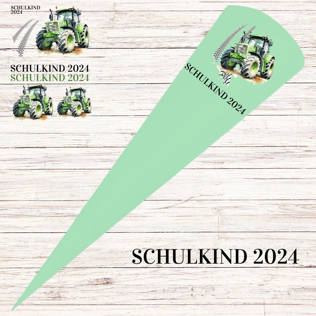 Bügelbild - Plott - Schulanfang - Traktor