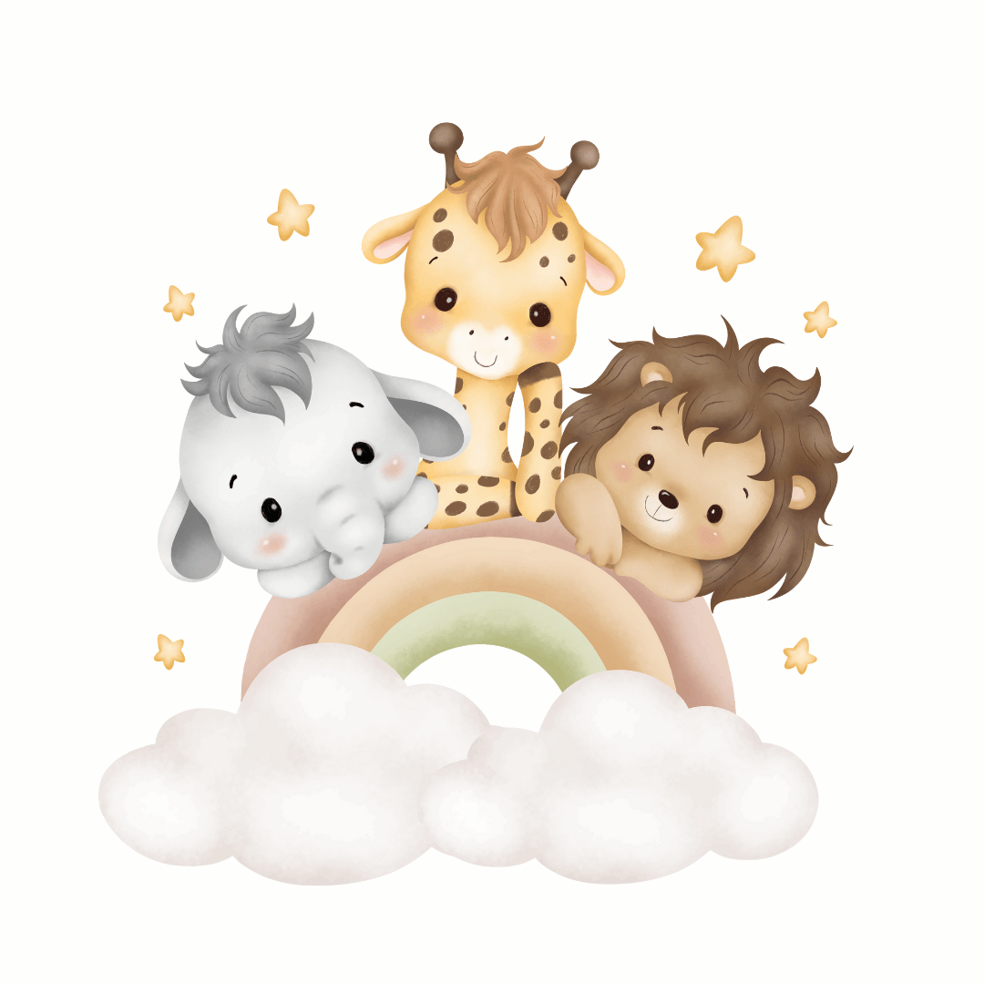 Bügelbild - Plott - Tiere Regenbogenwolke - 10,5cm x 10,6cm