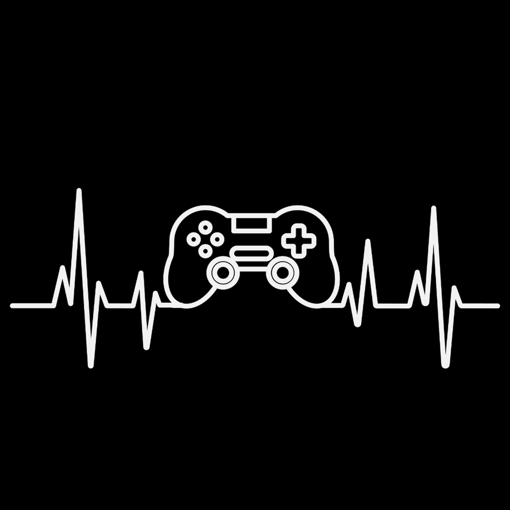 Bügelbild - Plott - Gameboy Herzschlag - 21,6cm x 8,1cm