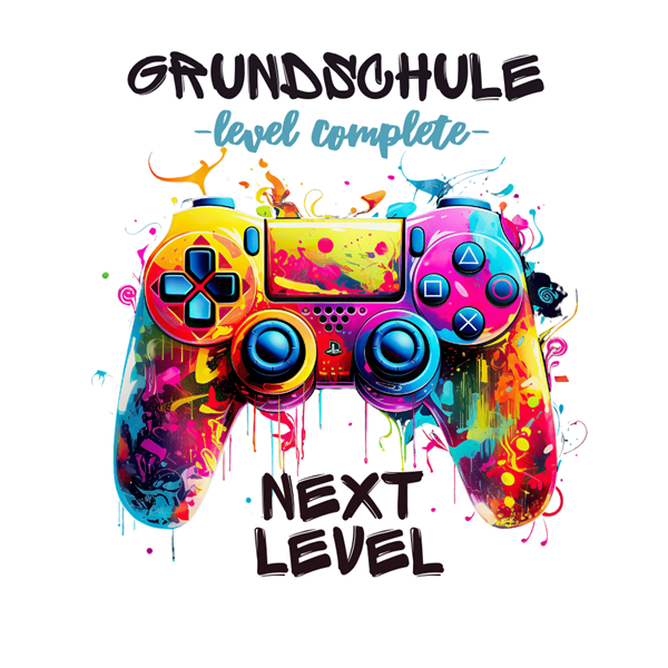 Bügelbild - Plott - Grundschule Level Complete Blau - ca 11cm x 11cm