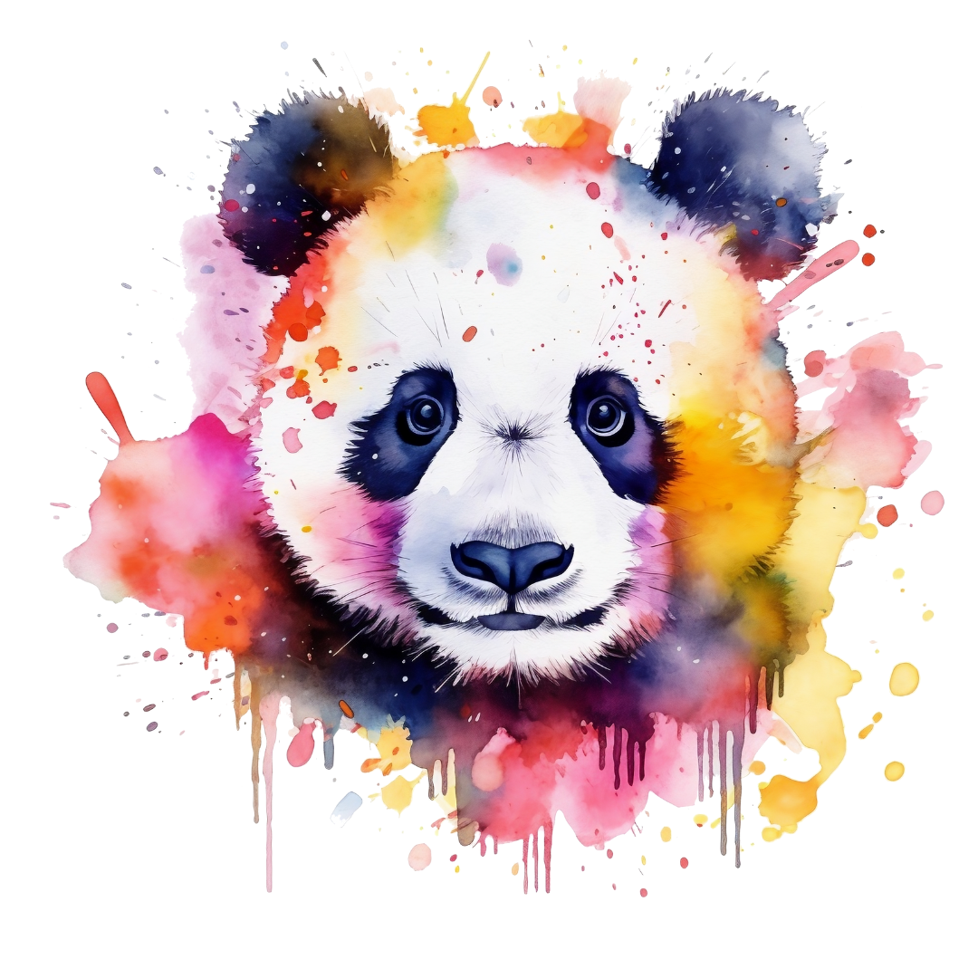 Bügelbild - Plott - Aquarell Panda 12cm x 12cm
