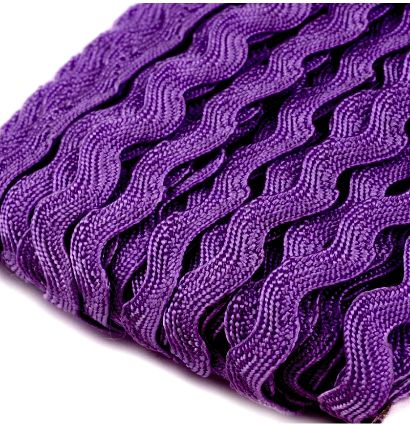Klassische lila Zackenlitze, 5mm Breite, dekorative Borte als Meterware für phantasievolle Kleidung, Accessoires und Heimtextilien.
