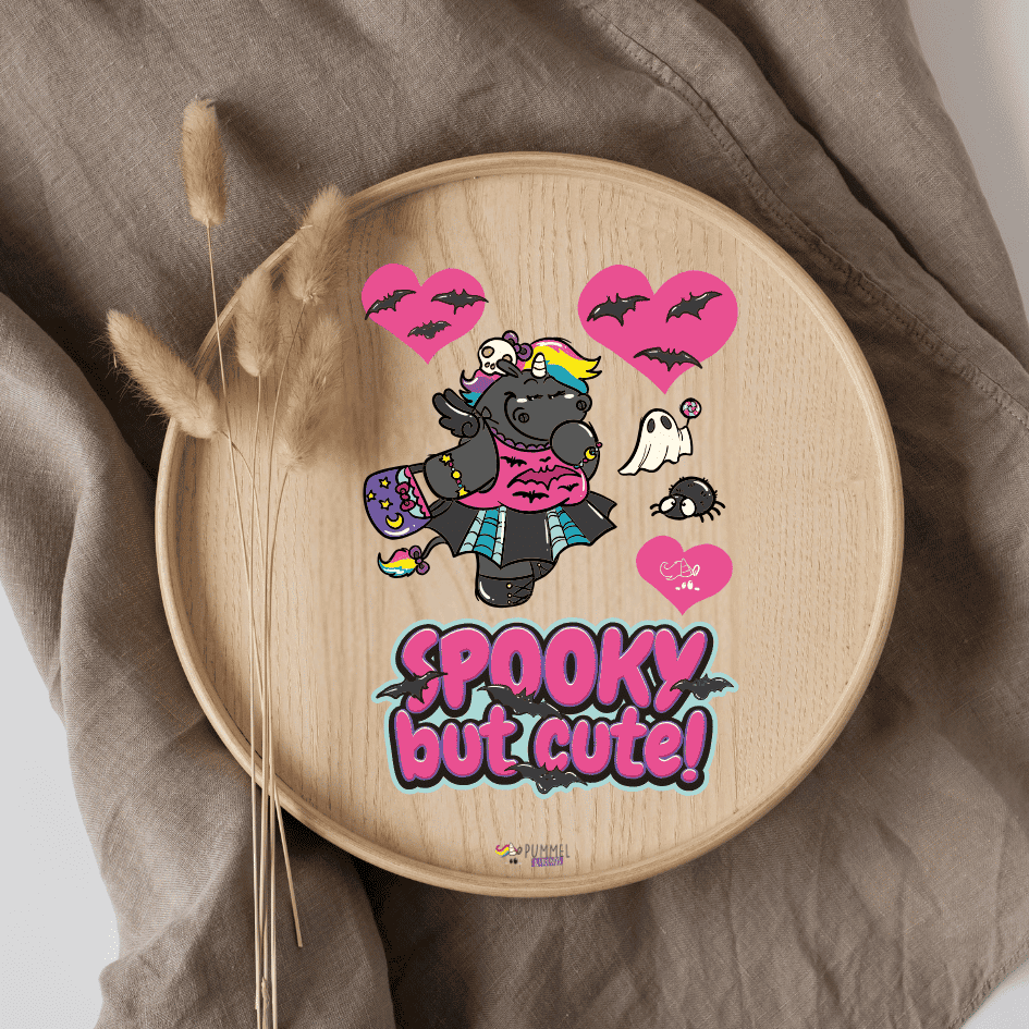 Bügelbild - Pummeleinhorn - Spooky but cute - ca. 20x28,7cm