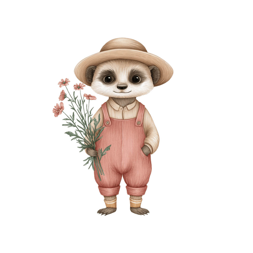 Bügelbild - Plott - Erdmännchen - 9,1cm x 13,5cm