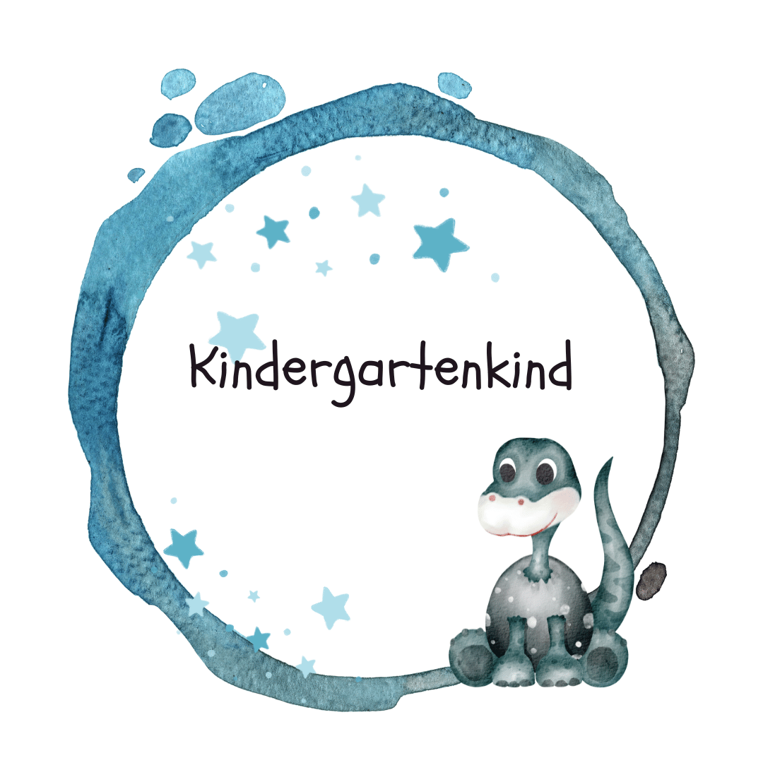 Bügelbild - Plott - Kindergartenkind Dino - 10cm x 11cm