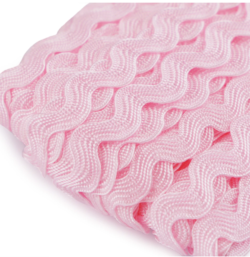 Klassische rosa Zackenlitze, 5mm Breite, dekorative Borte als Meterware für Kleidung, Babyartikel und Heimtextilien.