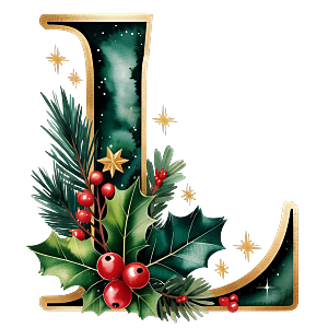 Personalisierter DTF Bügelbild Buchstabe für Weihnachtsservietten in 12cm – exklusiv und nur für kurze Zeit