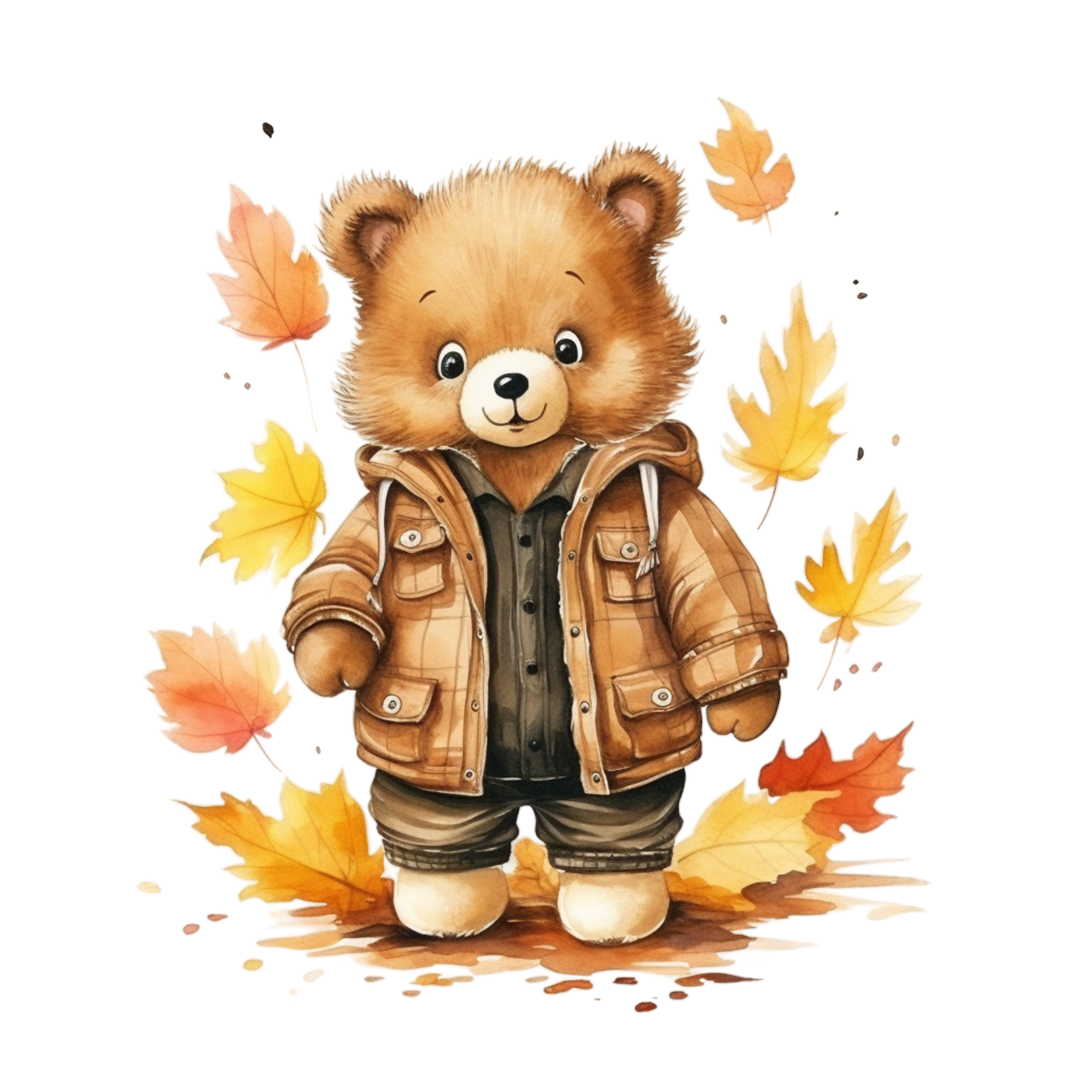 Bügelbild - Plott - Herbstbär - 10cm x 12cm